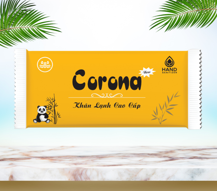 Khăn Lạnh Corona Cao Cấp Màu Vàng