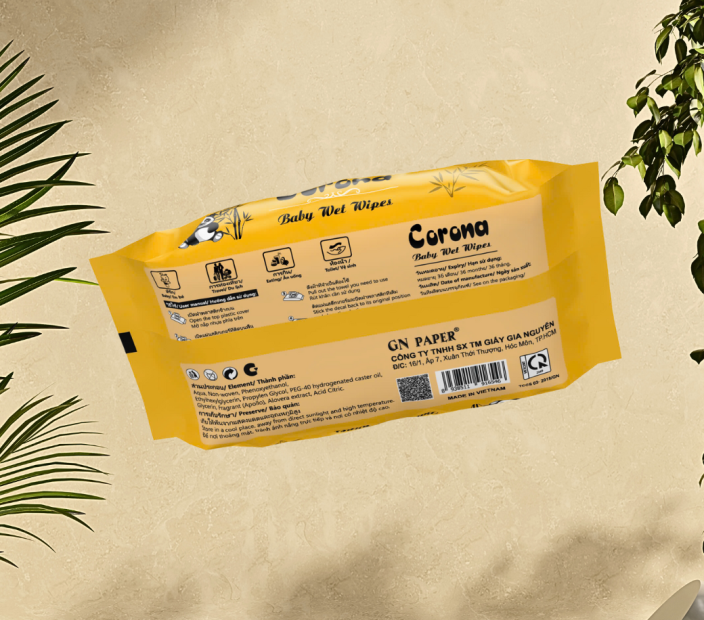 Khăn Giấy Ướt Corona 650G Màu Vàng
