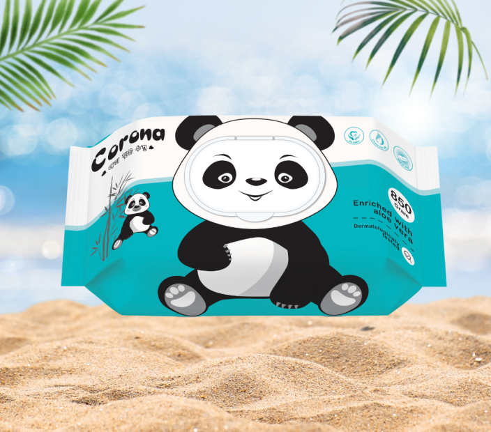 Khăn Giấy Ướt Corona 850G 2 Màu Xanh Cam
