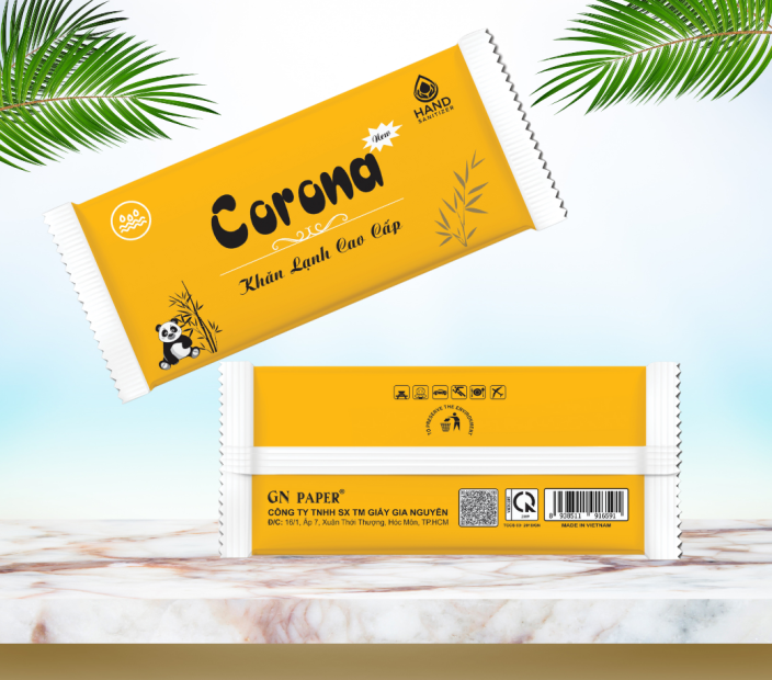 Khăn Lạnh Corona Cao Cấp Màu Vàng