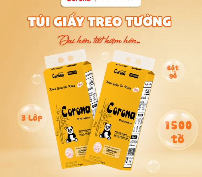 Khăn Giấy Rút Corona Treo Tường