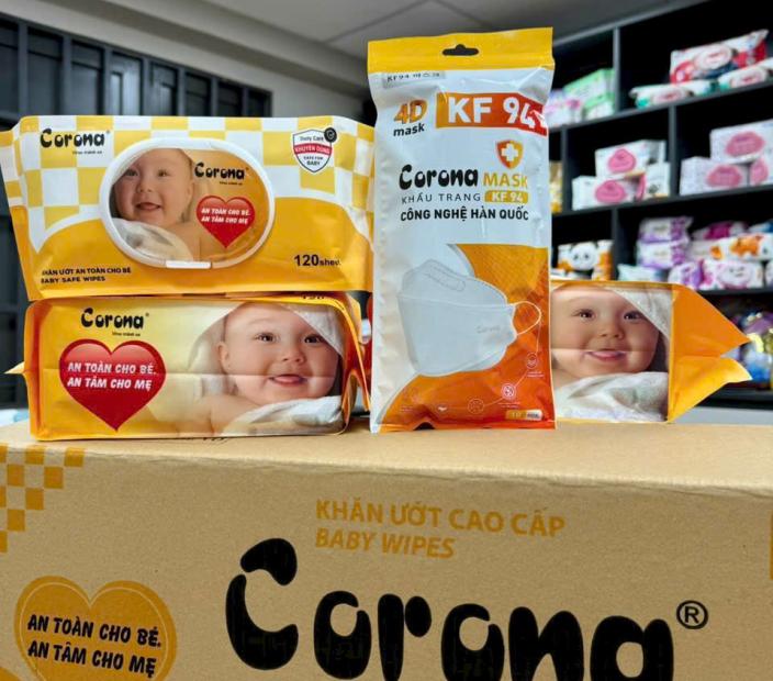 Khăn Giấy Ướt Corona - Khăn Ướt Ăn Toàn Cho Bé