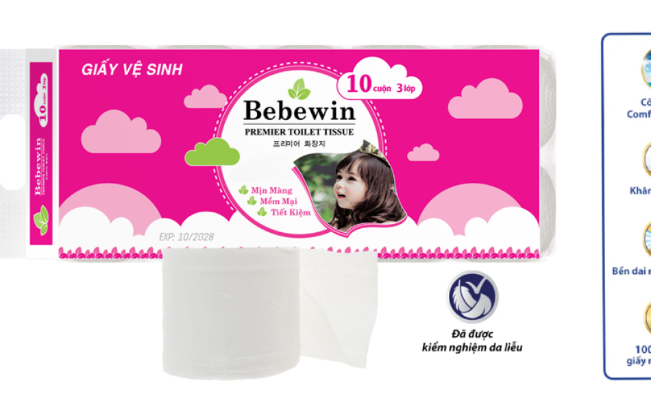 Giấy Cuộn Bebewin [6 Cuộn 3 lớp]