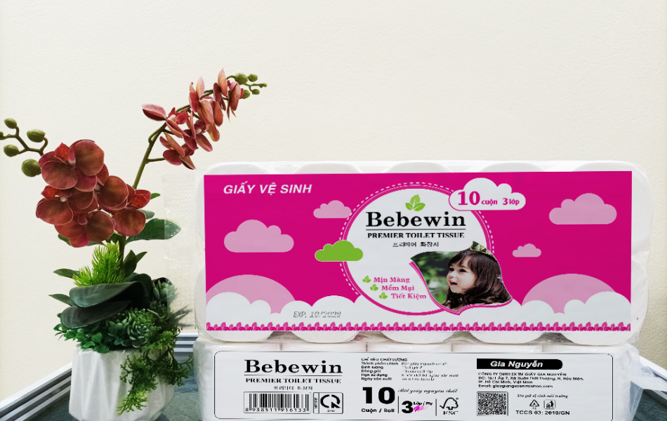 Giấy Cuộn Bebewin [6 Cuộn 3 lớp]