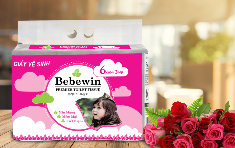 Giấy Cuộn Bebewin [6 Cuộn 3 lớp]