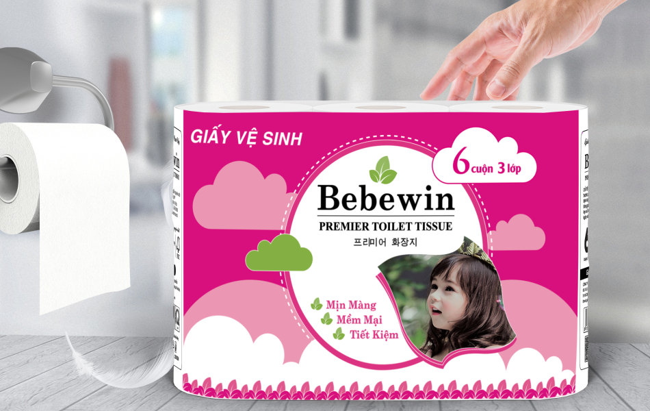 Giấy Cuộn Bebewin [6 Cuộn 3 lớp]