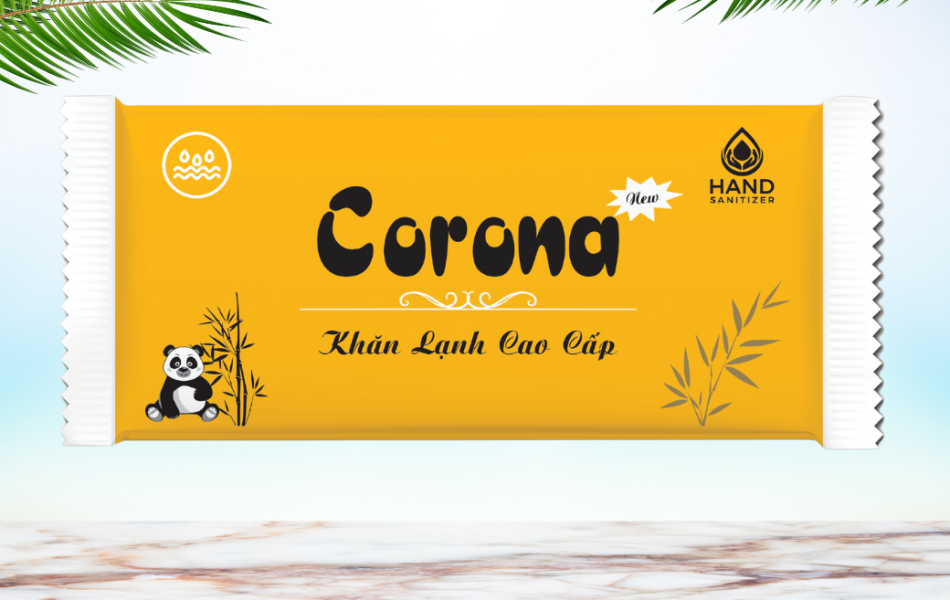 Khăn Lạnh Corona Cao Cấp Màu Vàng
