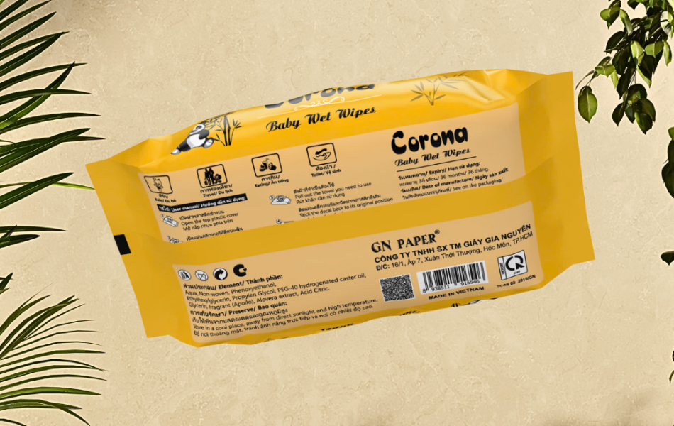 Khăn Giấy Ướt Corona 650G Màu Vàng