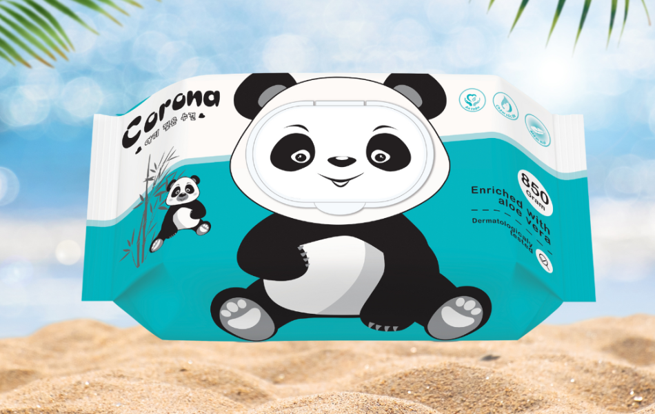 Khăn Giấy Ướt Corona 850G 2 Màu Xanh Cam
