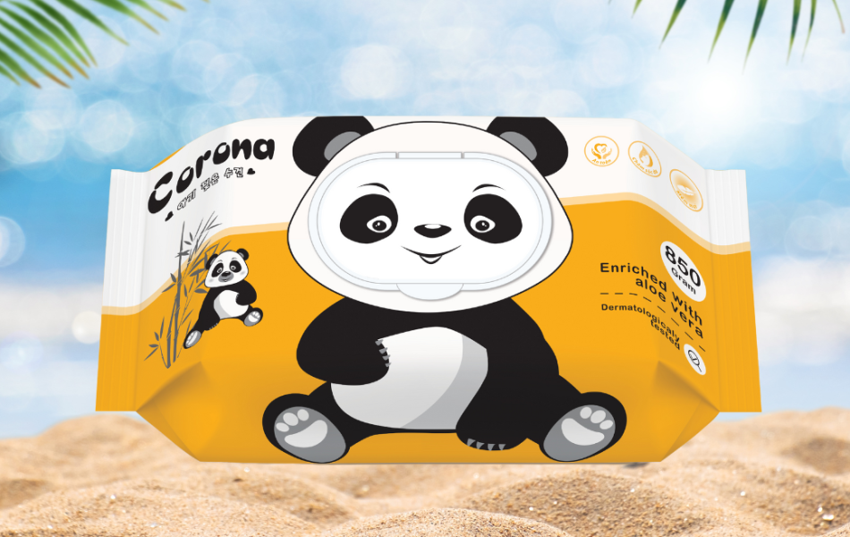 Khăn Giấy Ướt Corona 850G 2 Màu Xanh Cam
