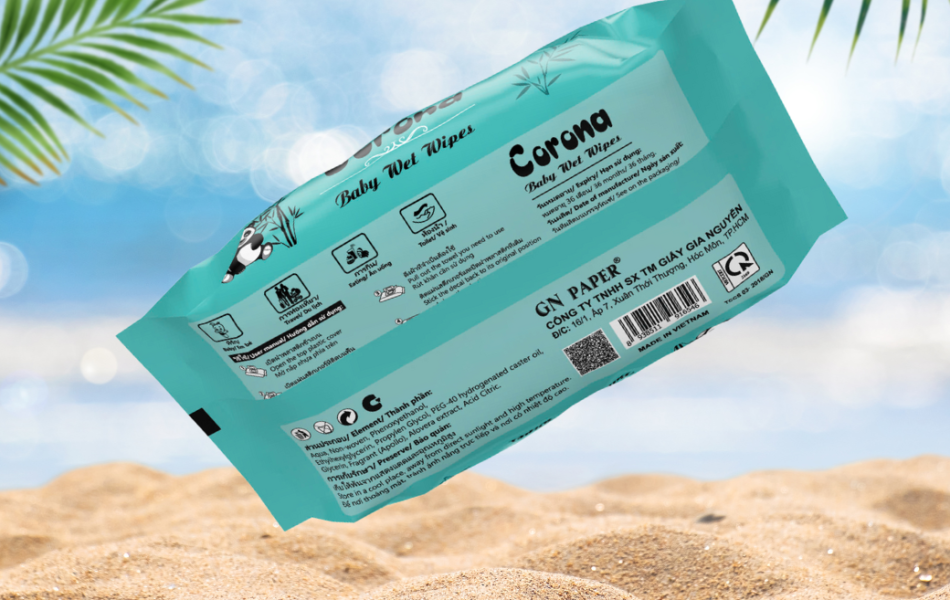 Khăn Giấy Ướt Corona 650G Màu Xanh