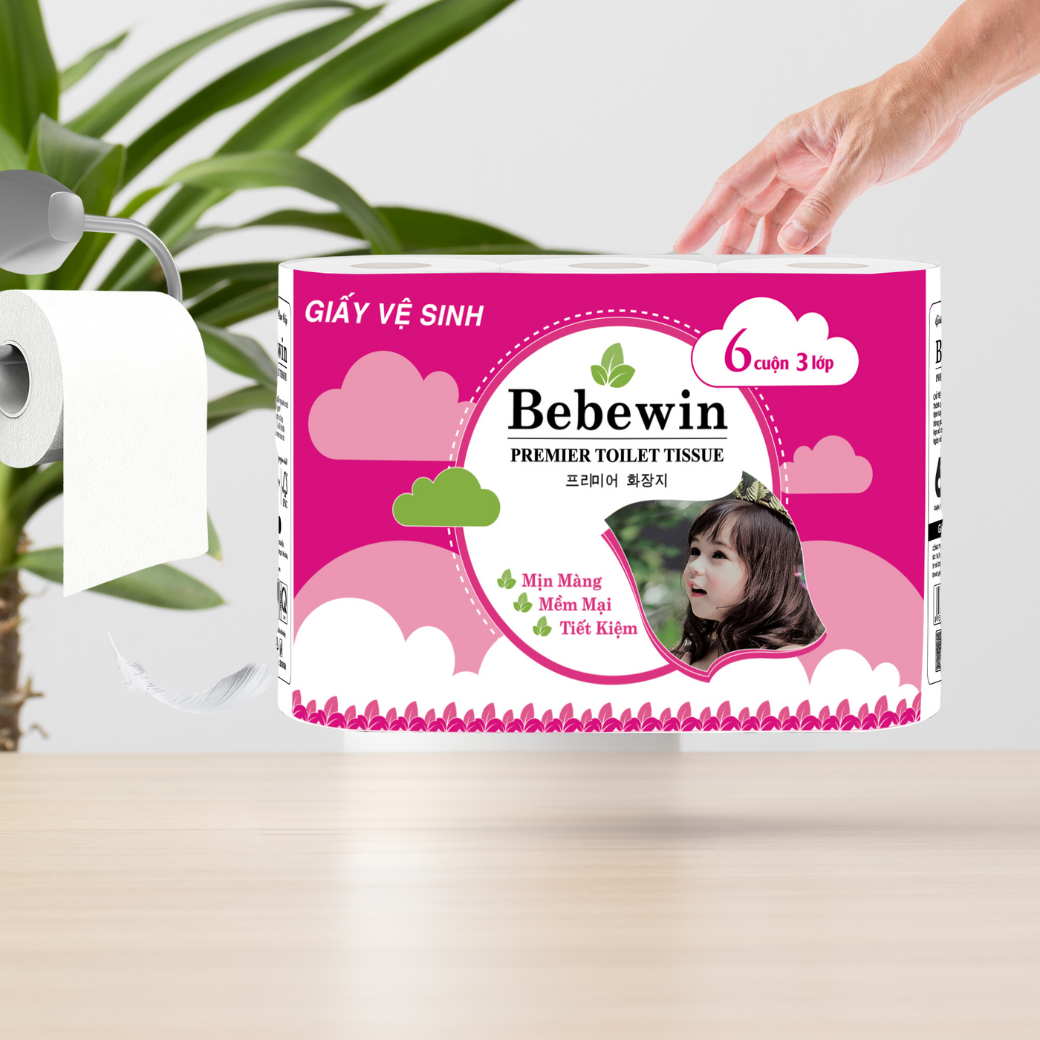Giấy Cuộn Bebewin [6 Cuộn 3 lớp]