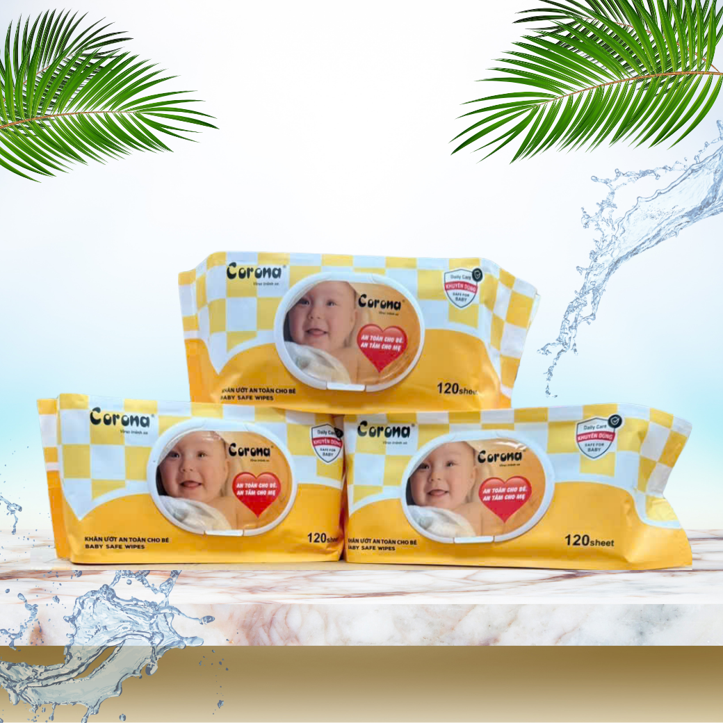 Khăn Giấy Ướt Corona - Khăn Ướt Ăn Toàn Cho Bé