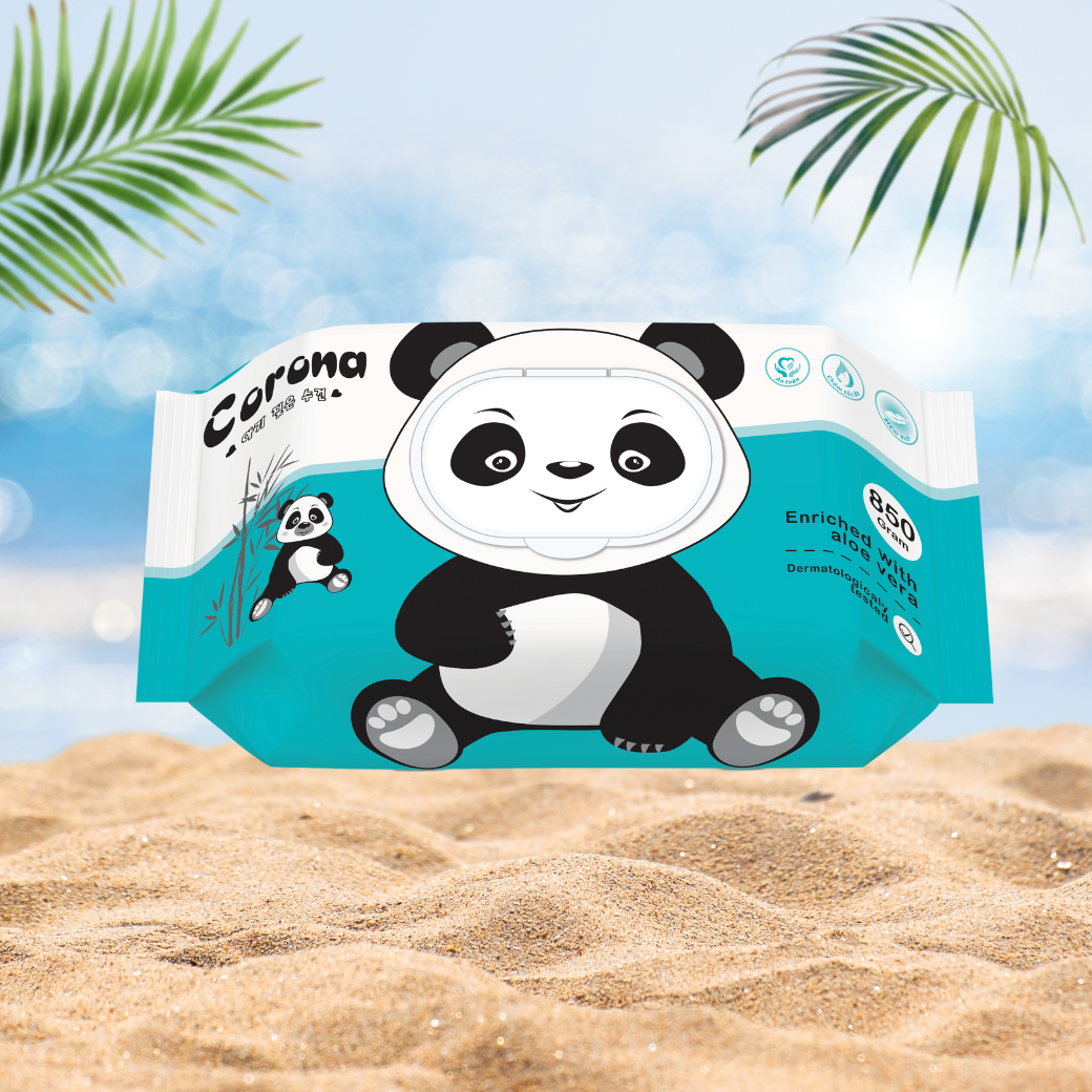 Khăn Giấy Ướt Corona 850G 2 Màu Xanh Cam
