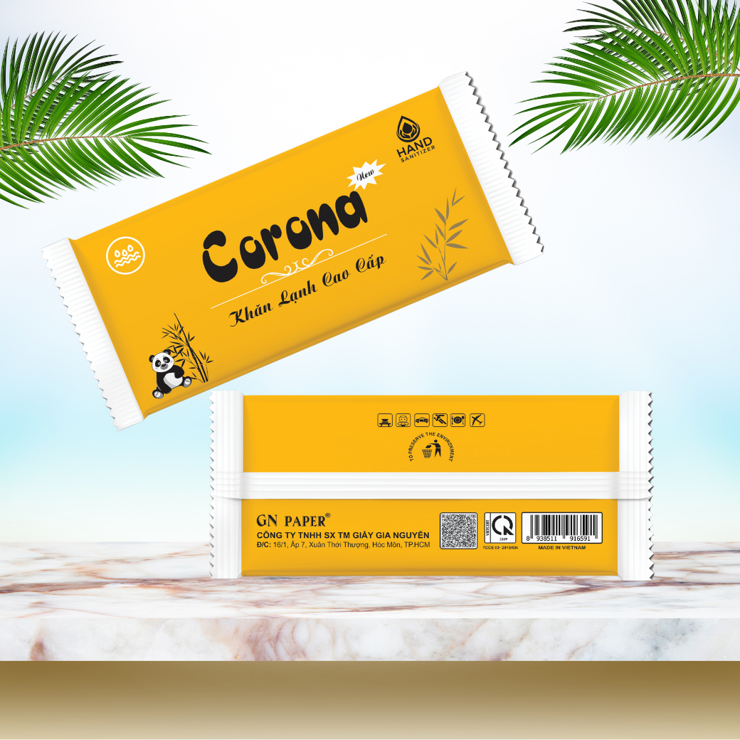 Khăn Lạnh Corona Cao Cấp Màu Vàng
